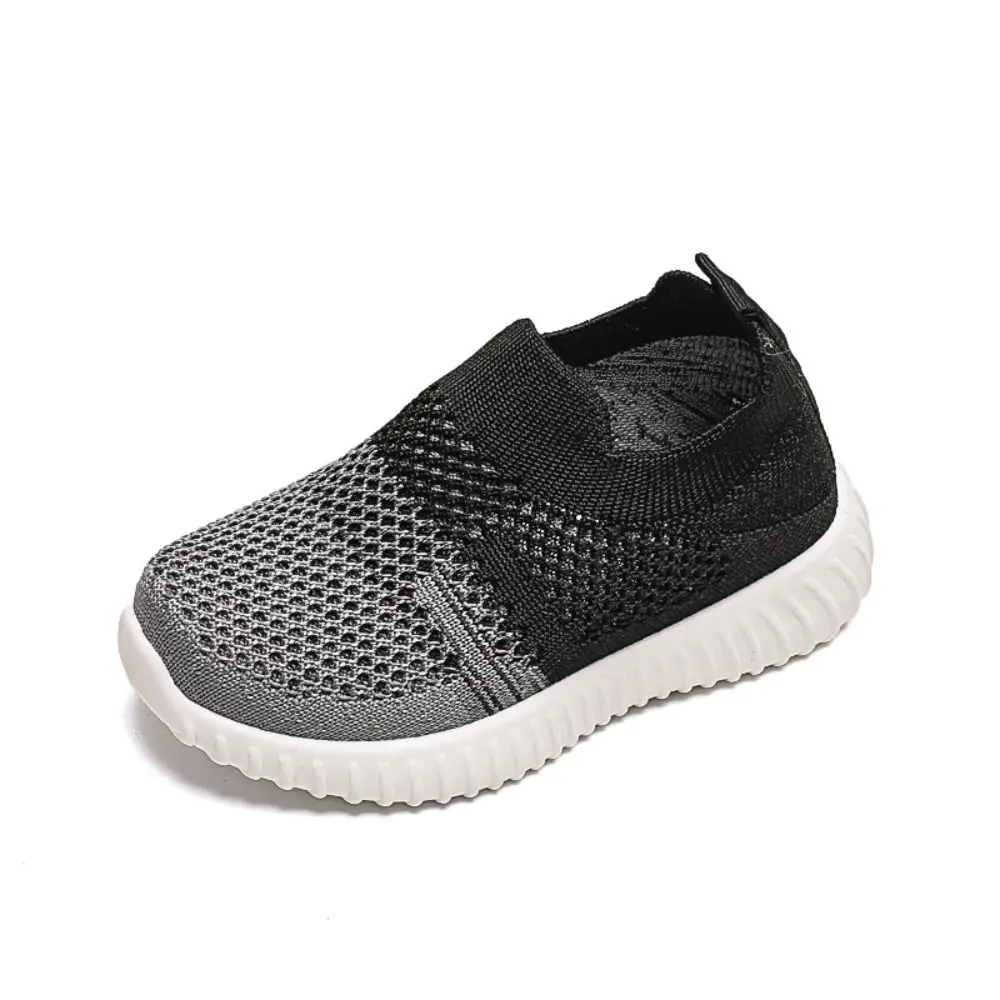 

Mesh Upper Children Running Sneakers Soft Soled Patchwork Design Shoes Slip-on Style Lightweight Anti-Slip Shoes