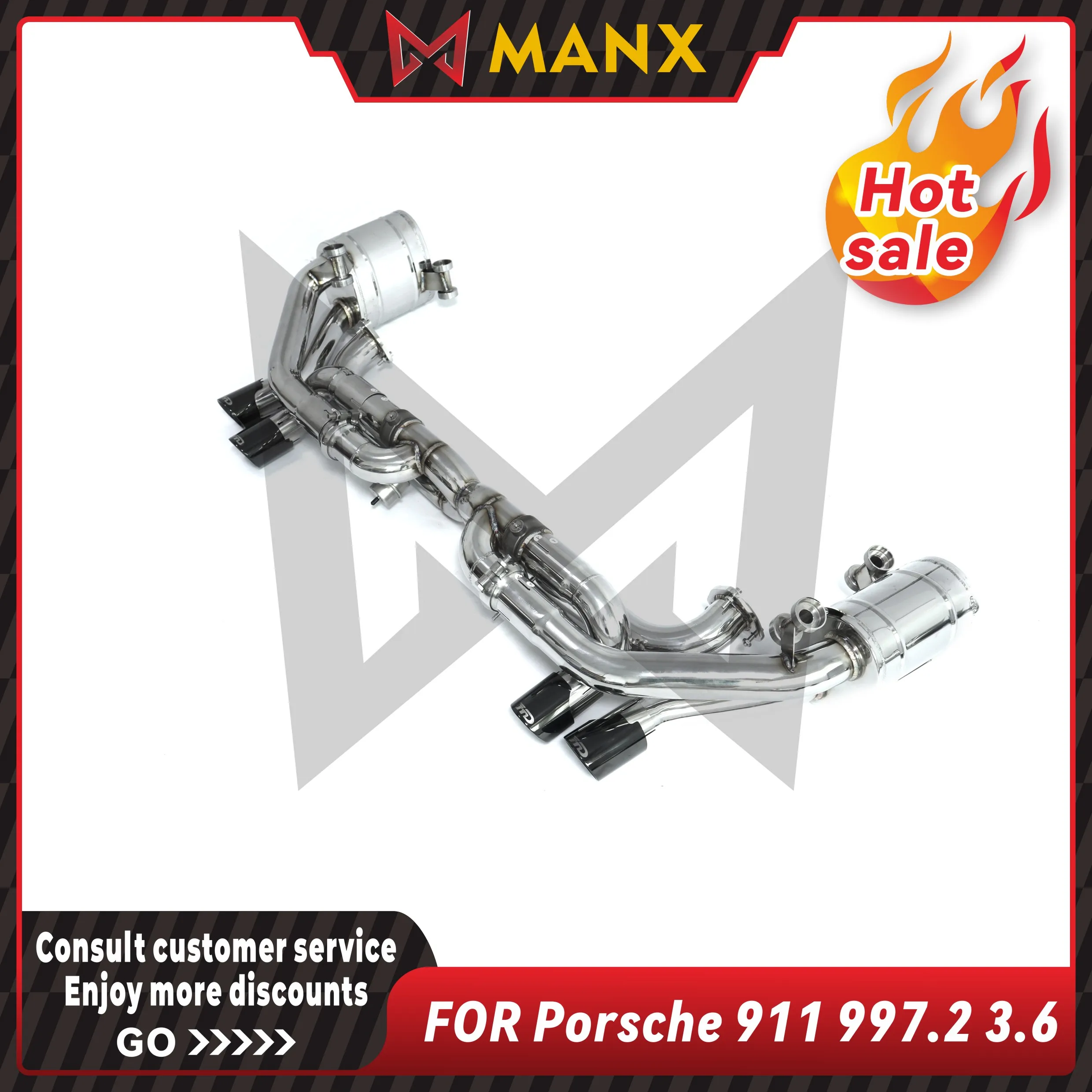 

Stainless steel Catback Performance Auto Exhaust pipe for Porsche 911 997.2 3.6 Muffler with remote control valve