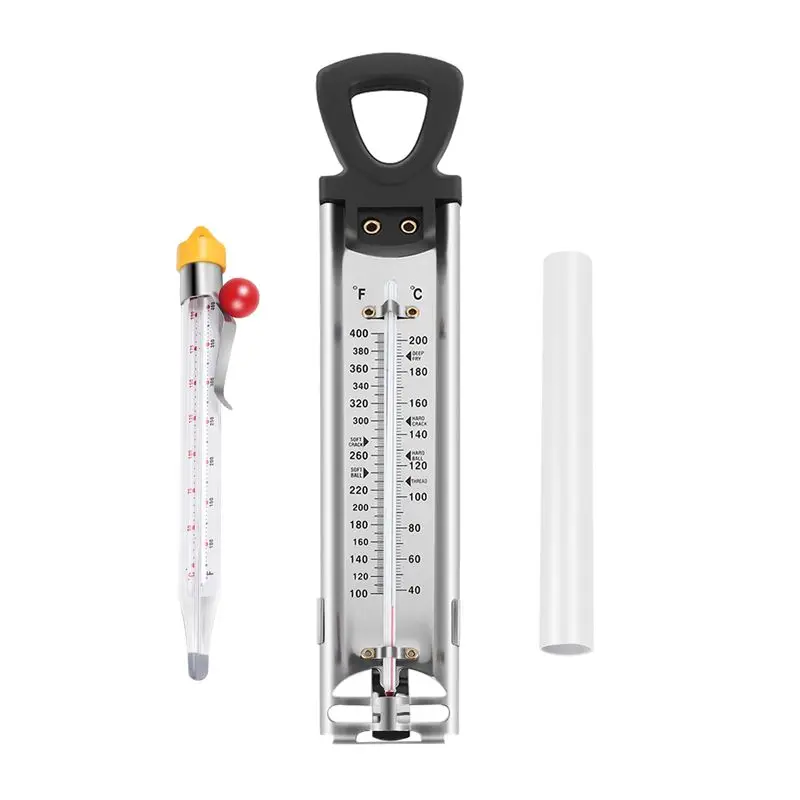 Exquisite-2Pcs Candy Thermometer Sugar Syrup Jelly Oil Deep Fry Thermometer With Hanging Hole