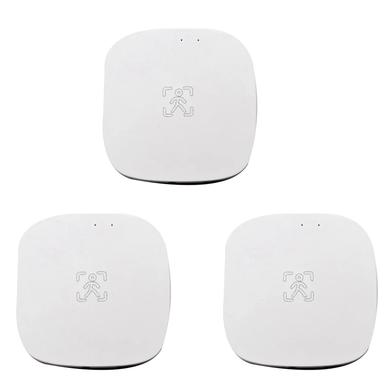 3x tuya zigbee mmwave sensor de presença humana com luminância microondas radar detecção pir sensor movimento montagem na parede