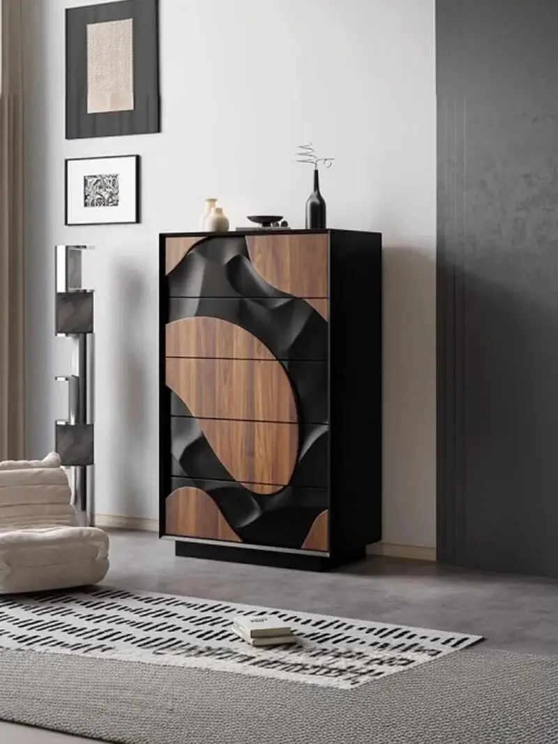 Retro dining side cabinet Hu picks wood bucket cabinet Solid wood living room bucket cabinet Multifunctional