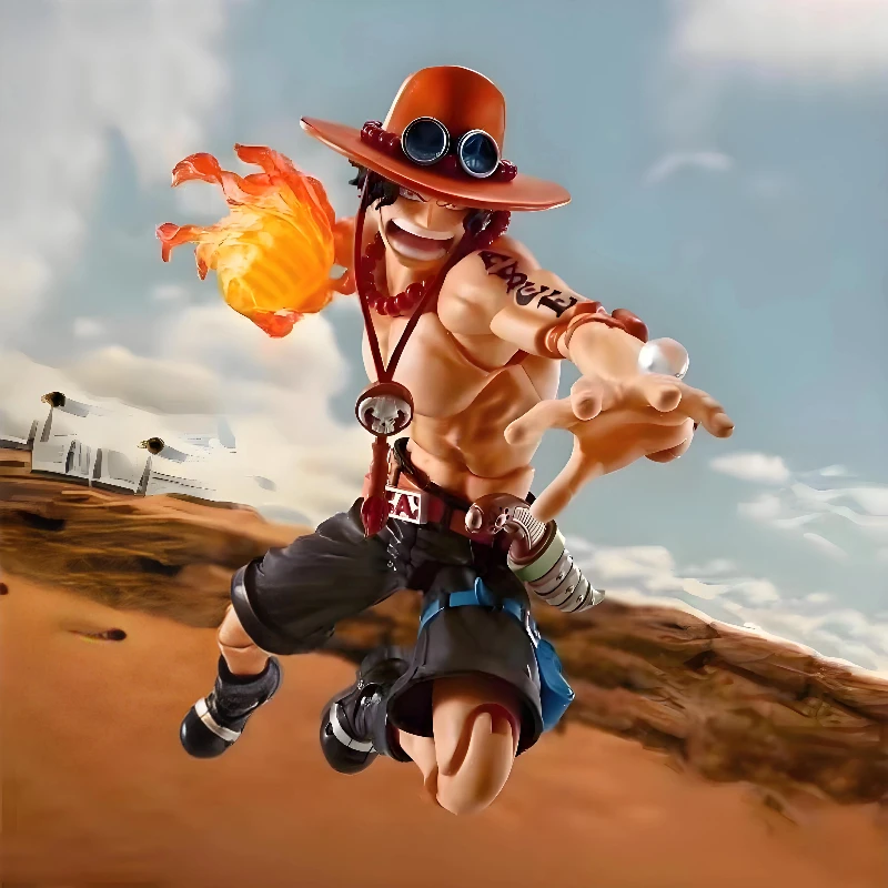 Soul Limited Fire Fist Ace Top War One Piece Joint Mobile Yan Imperor Abiti reali Modello di bambola da tavolo Ornamento anime fatto a mano