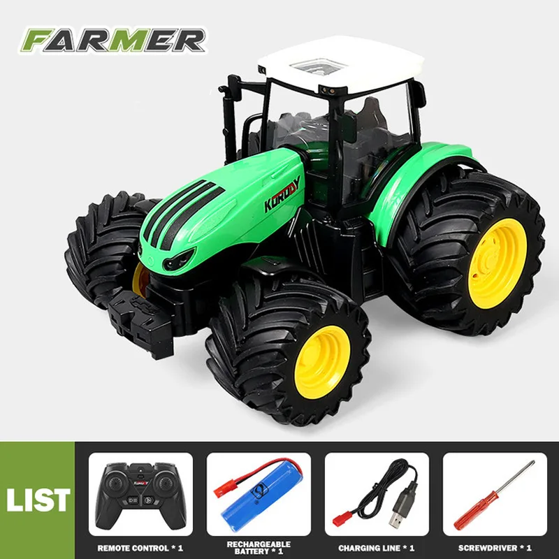 Remote Control Farm Tractor 24 G Wireless 6 Channel Rechargeable Large Electric Engineering Loader Vehicle For Hobbyist