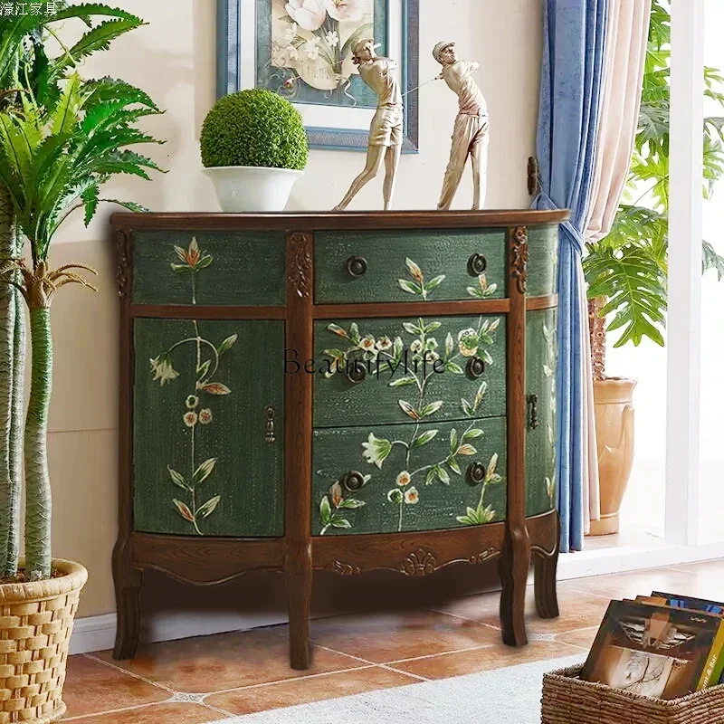 

ls 04American porch cabinet, semi-round, painted porch table