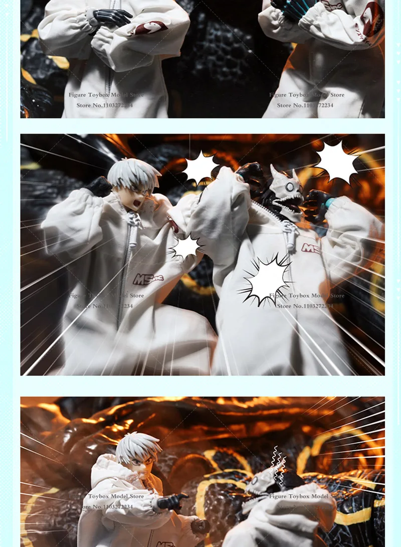 1/12 Japanse Anime Monster No.8 White Mini DIY One Piece Protective Suit Clothes Accessory For 6" Shf Figurine Hobby Decoration