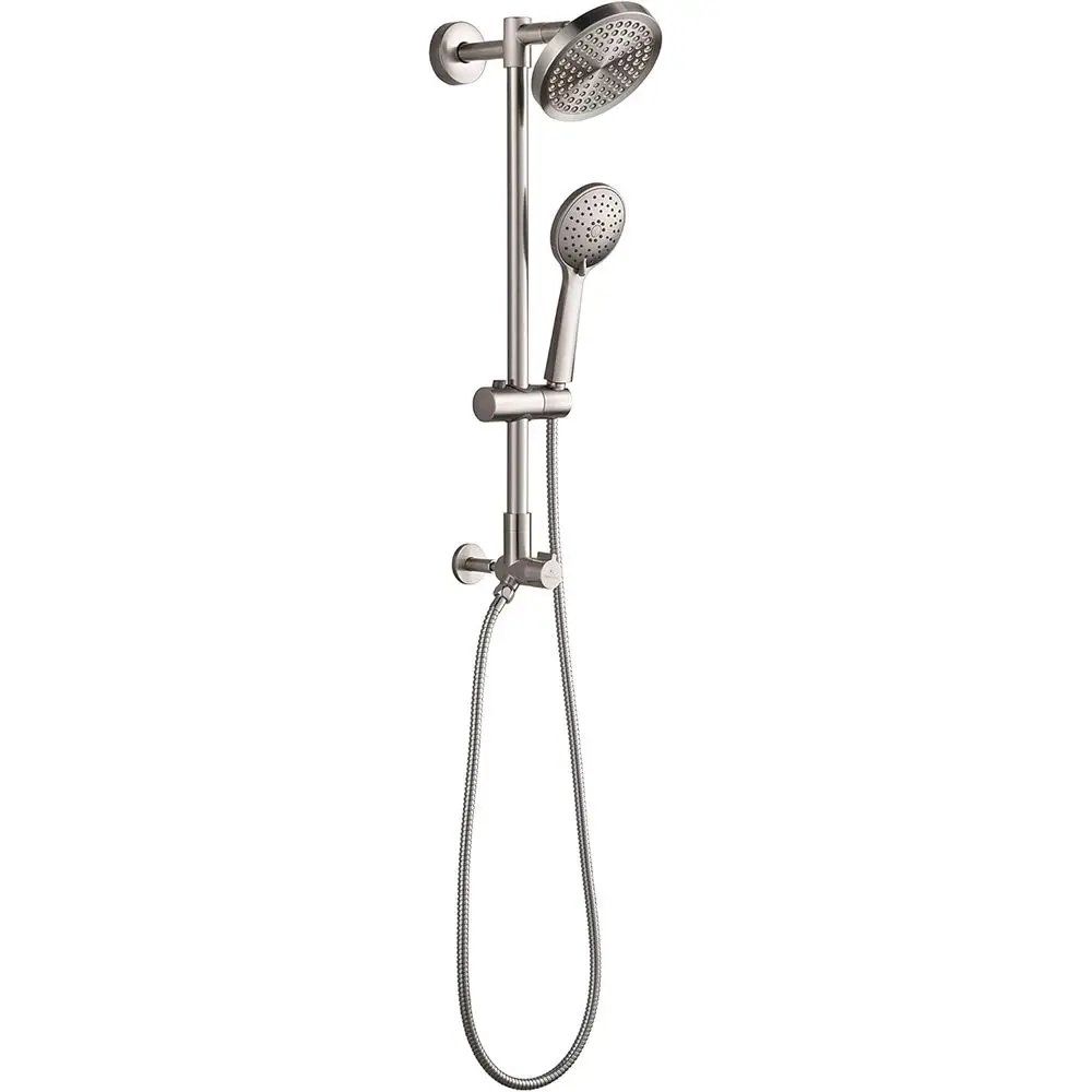 

Polaris 2 Retrofit Dual-Shower Head System, includes 6” High Pressure Shower Head with Handheld Combo, 3-Setting, Height Adjusta