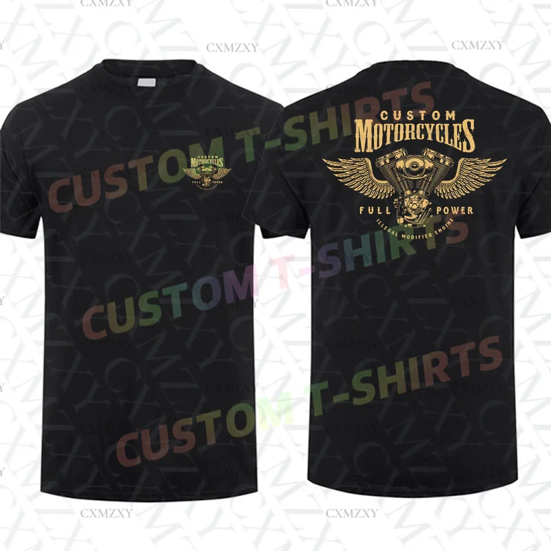 

Men T Shirt Casual Motorcycles Engine Chopper Biker Bobber Motard Harleys T-shirt Summer Short Sleeves 100% Cotton S-3XL