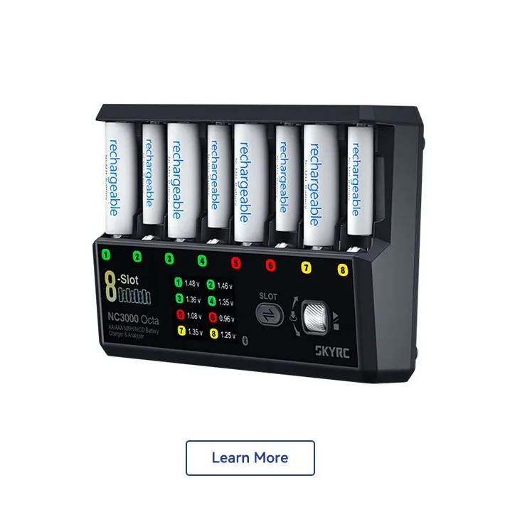 SKYRC NC3000 Octa AA/AAA battery charger, eight-slot charging App intelligent control