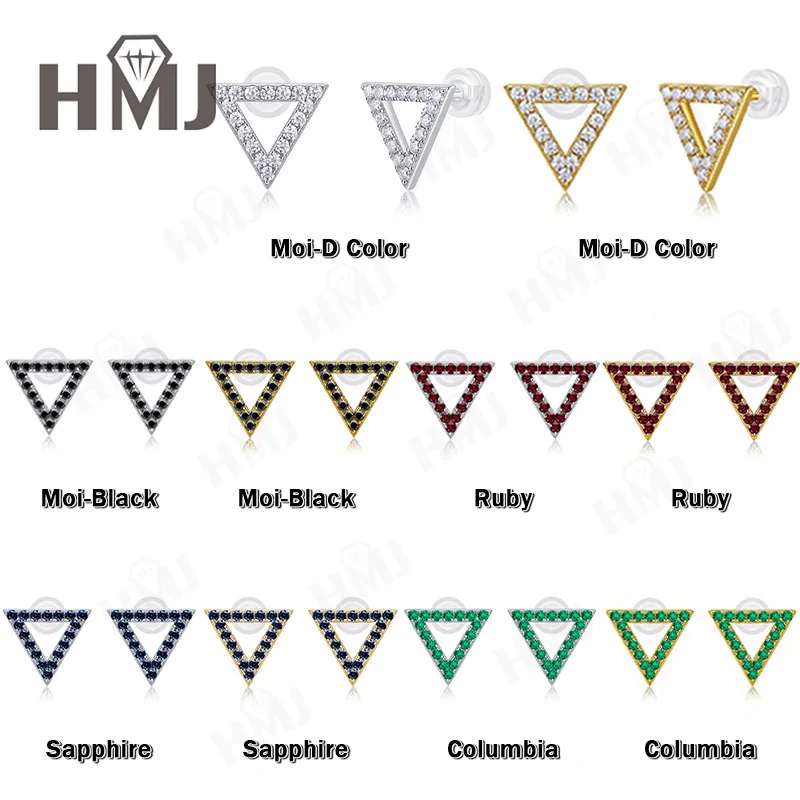 

Lab-Created Colorful Stones&Moissanite 925 Sterling Silver Geometric Earrings For Women Exquisite Fine Jewelry Accessories Gift