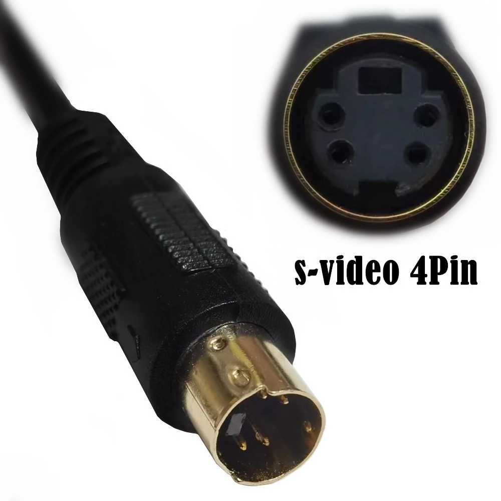 1m Gold-plated Copper Core S-terminal Wire Mini DIN Four Pin Video Cable TV AV Connection Wire MD4P Male to female Connection