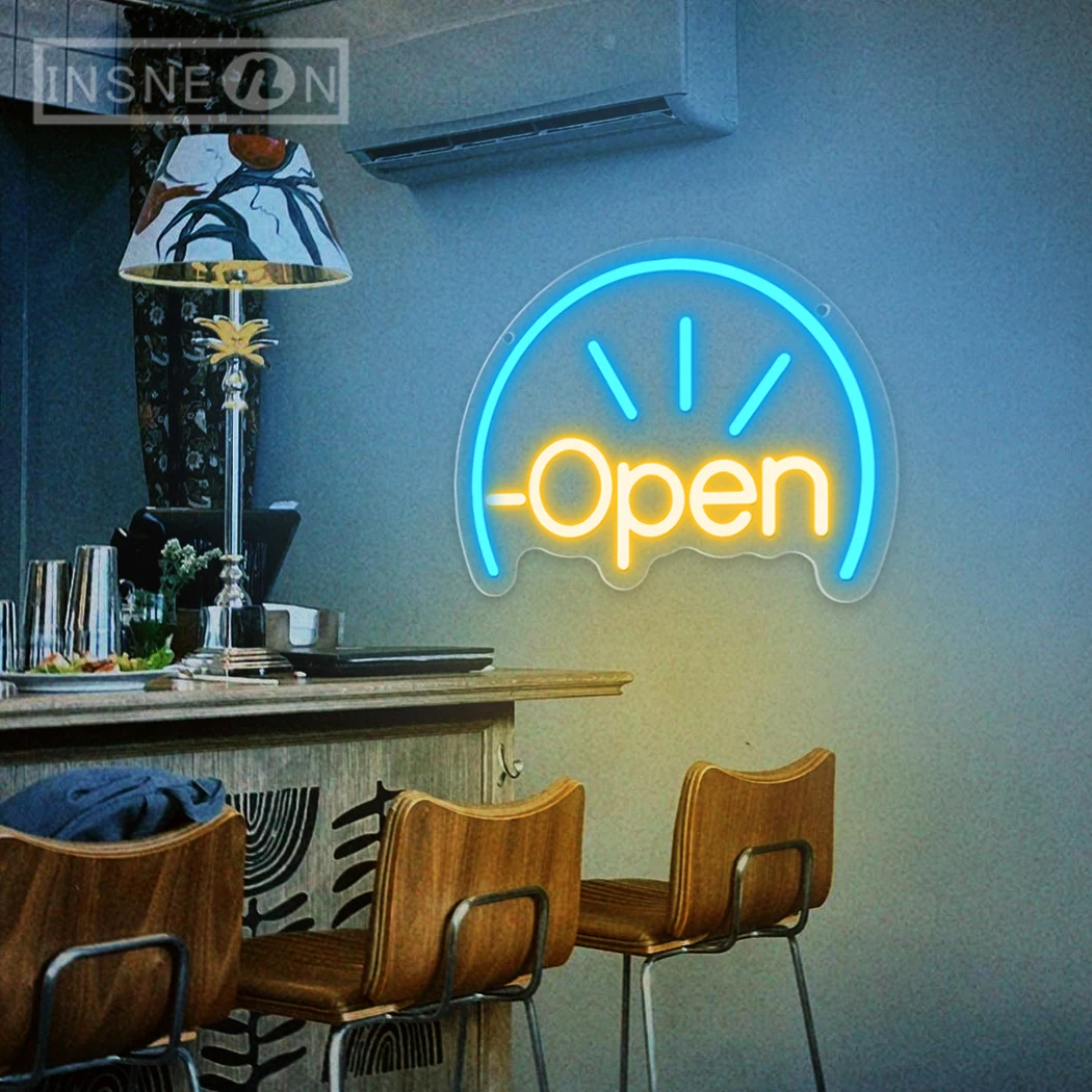 Letreros de neón abiertos, luz LED para tienda, Bar, restaurante, cafetería, salones de uñas, letreros luminosos de negocios, tienda, ventana, decoración de pared