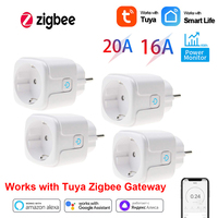 Tuya Zigbee Smart Plug EU Socket 20A/16A With Power Monitor Timing Function Smart Life Voice Control Work With Alexa Google Home