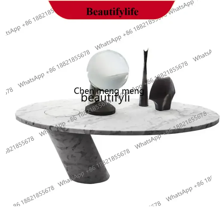 

D178 Dhh Natural marble coffee table minimalist living room light luxury modern designer luxury stone antique furniture