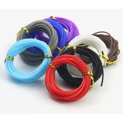 2MM Hollow Colored Silicone Hose 2M /Lot Soft Hollow Rubber Tubing Jewelry Cord Cover Memory Wire DIY Jewelry Accessories