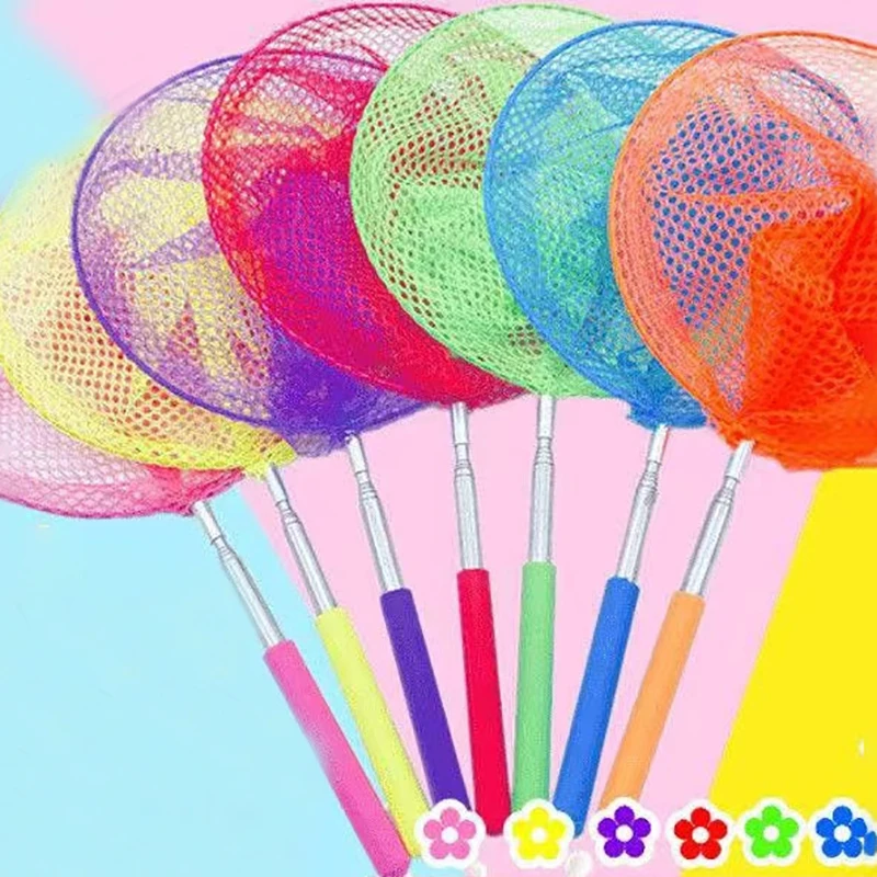 Red de pesca retráctil para atrapar insectos, mariposa, libélula, red de pesca portátil para exteriores, juguetes de juego, red de aterrizaje para niños