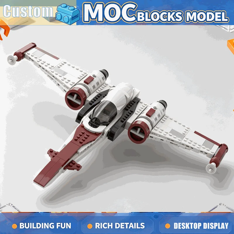 466PCS MOC Sci Fi Space Fighter Jet Battle Model Building Blocks DIY Assembly Educational Creative Toy Collection Display Gift