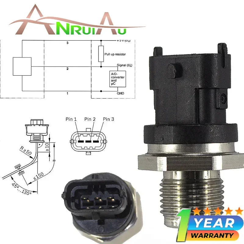 Newest! 1800 bar Fuel Pressure Sensor 0281002937 0281002706 0281002903 For Cummins Volvo Iveco Man Fiat Renault 0281002364