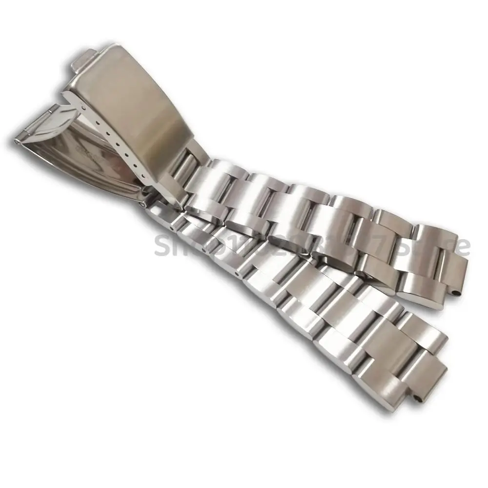 18mm 19mm 20mm 316L Stainless Steel Silver Vintage Oyster Curved End Watch Band Strap Fits for RLX 1501 5500 16033 16013