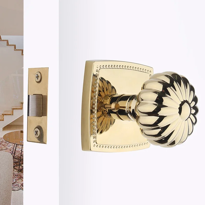 Zinc Alloy Bathroom Keyless Door Locks Kitchen Door Handle Lock Restroom Mute Gate Lock Furniture Hardware Accessories