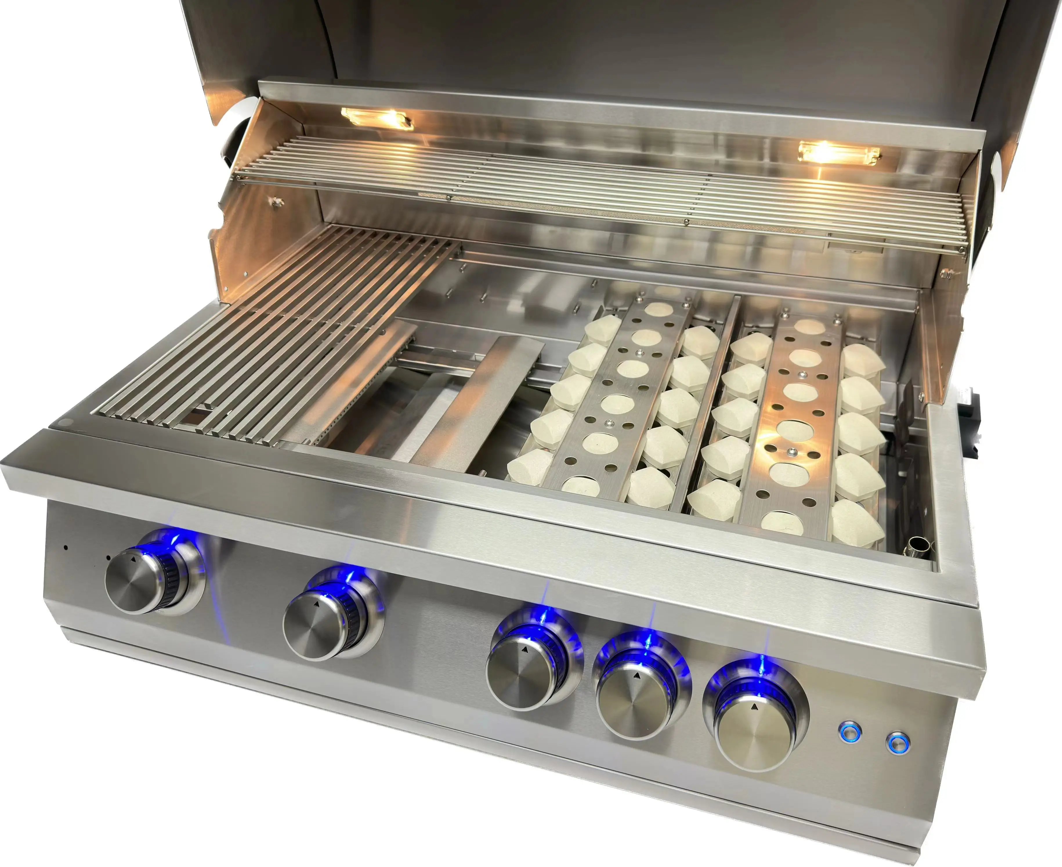 New Arrival 4-Burner Built-In BBQ G/as Grill for Home Use Metal Outdoor Garden Cooking Barbecue with I/nfrared Back Burner
