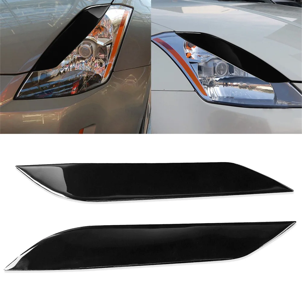 

1 Pair Car Front Headlight Eyebrow Eyelids Trim Sticker For Nissan 350Z Z33 2006-2009 Headlamp Eyebrow Molding Trims