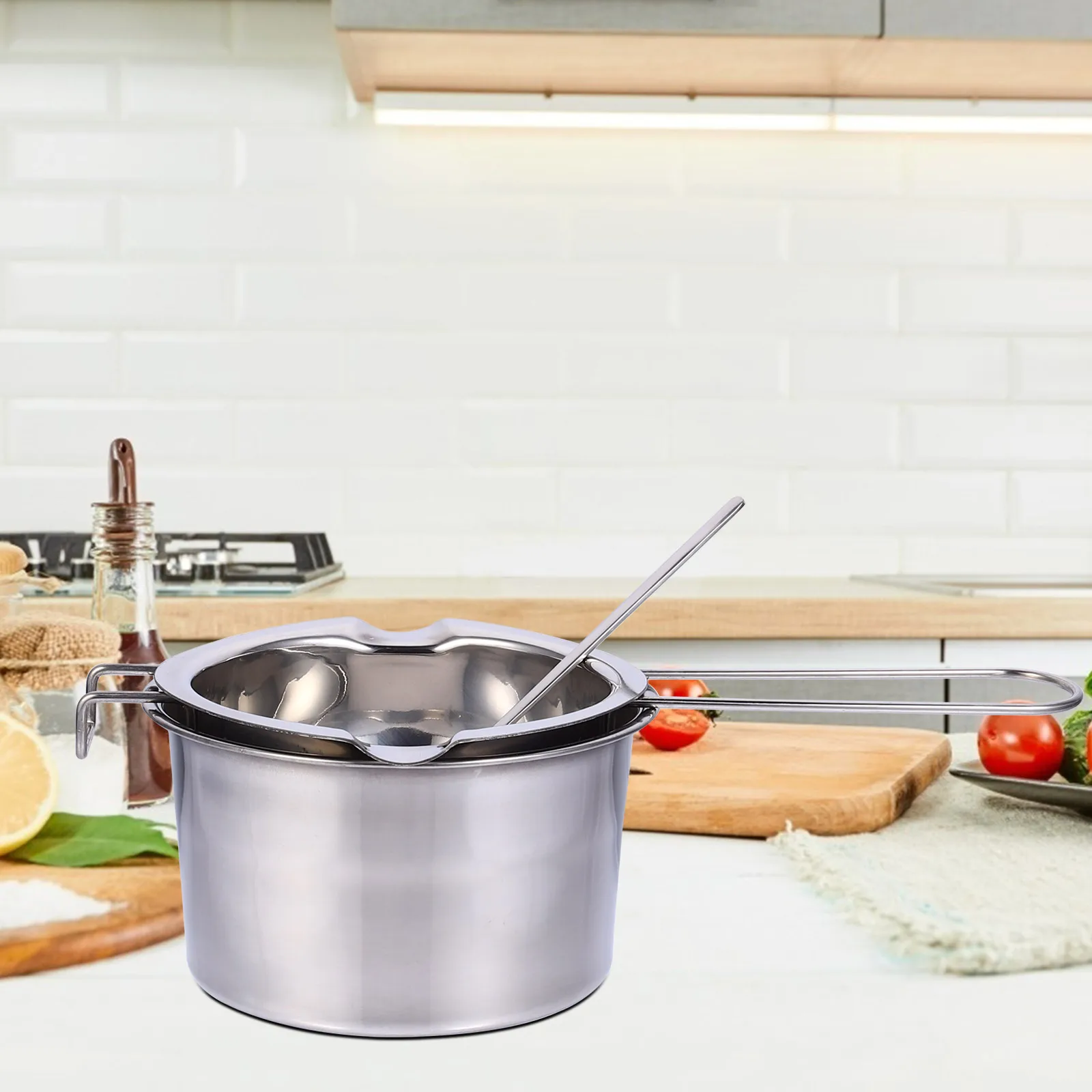 

1Set Melting Pot Kit Stainless Steel Compact Butter Cheese Chocolate Warmer Ergonomic Handle for Camping Hiking Outdoor