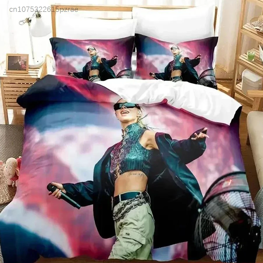 3D Print Rina Sawayama Singer Bedding Set Printed Bed Set With Pillowcase Bed Duvet Cover Soft Queen King Size Bedclothes Home