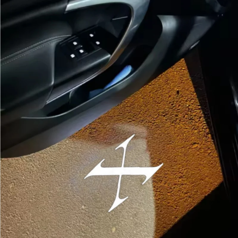 2 قطعة HD LED باب السيارة شارة كشاف ضوئي مجاملة شعار مصابيح ل تسلا نموذج 3 S X Y اكسسوارات السيارات السلع شبح الظل مصابيح