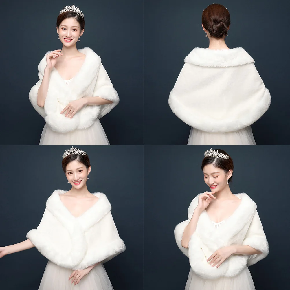 

Warm Shawl Tippet Dress Wraps Shoulder Cape for Women Winter Wedding Party Soft Durable Material Comfortable Keeps Warm