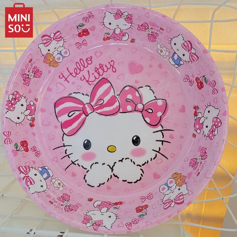 

Sanrio Anime Hello Kitty Plate Kawaii Cartoon Kuromi Household Fruit bowl Dining plate Action Figure Melody Serving plate Gift