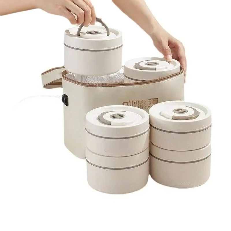 

2024 New Super-Long Insulated Office Worker Lunch Box 24-Hour Charging Plug-In Heating Tropical Artifact Preservation Tiffin