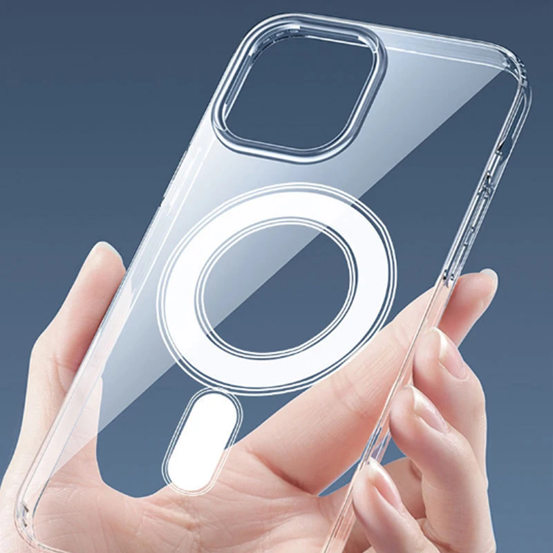 Magnetische, luxuriöse, matte, durchscheinende Rüstung, stoßfeste Hülle für iPhone 16, 15, 14, 13, 12, 11, Pro Max für Magsafe Wireless Charge Cover