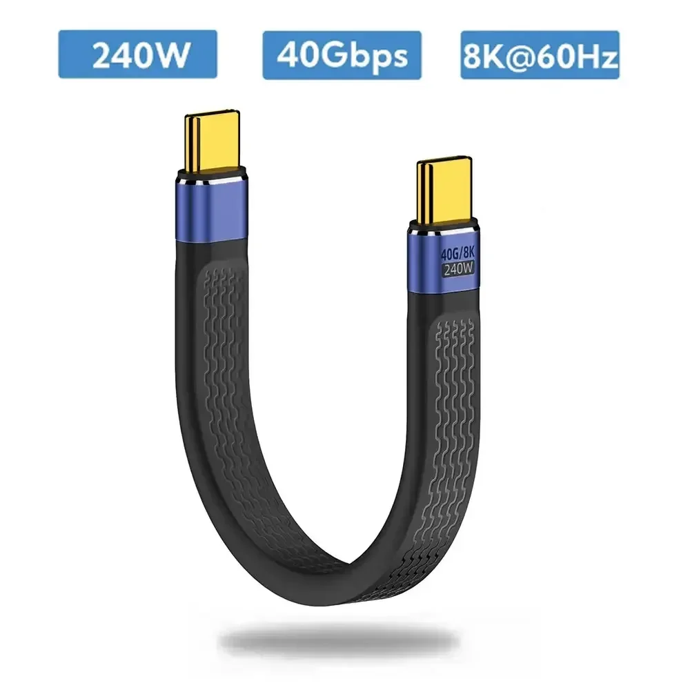 

PD 240W USB 4.0 Gen3 Type C Cable 5A Fast Charging USB C to USB-C Cable Thunderbolt 3 8K@60Hz Cord USB Tipo C 40Gbps Data Cabel