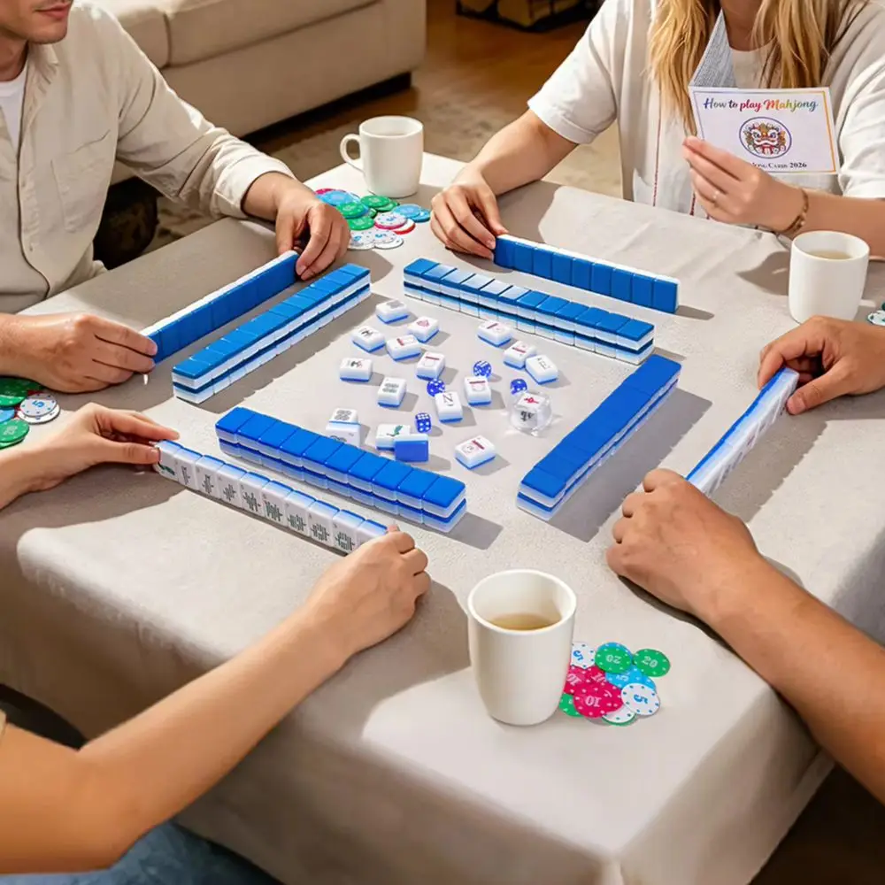 Luxury Olive Green American Mahjong Set Blue Mah Jongg Travel Sets Premium Acrylic Pink Engraved Mahjong Tiles for Party Games