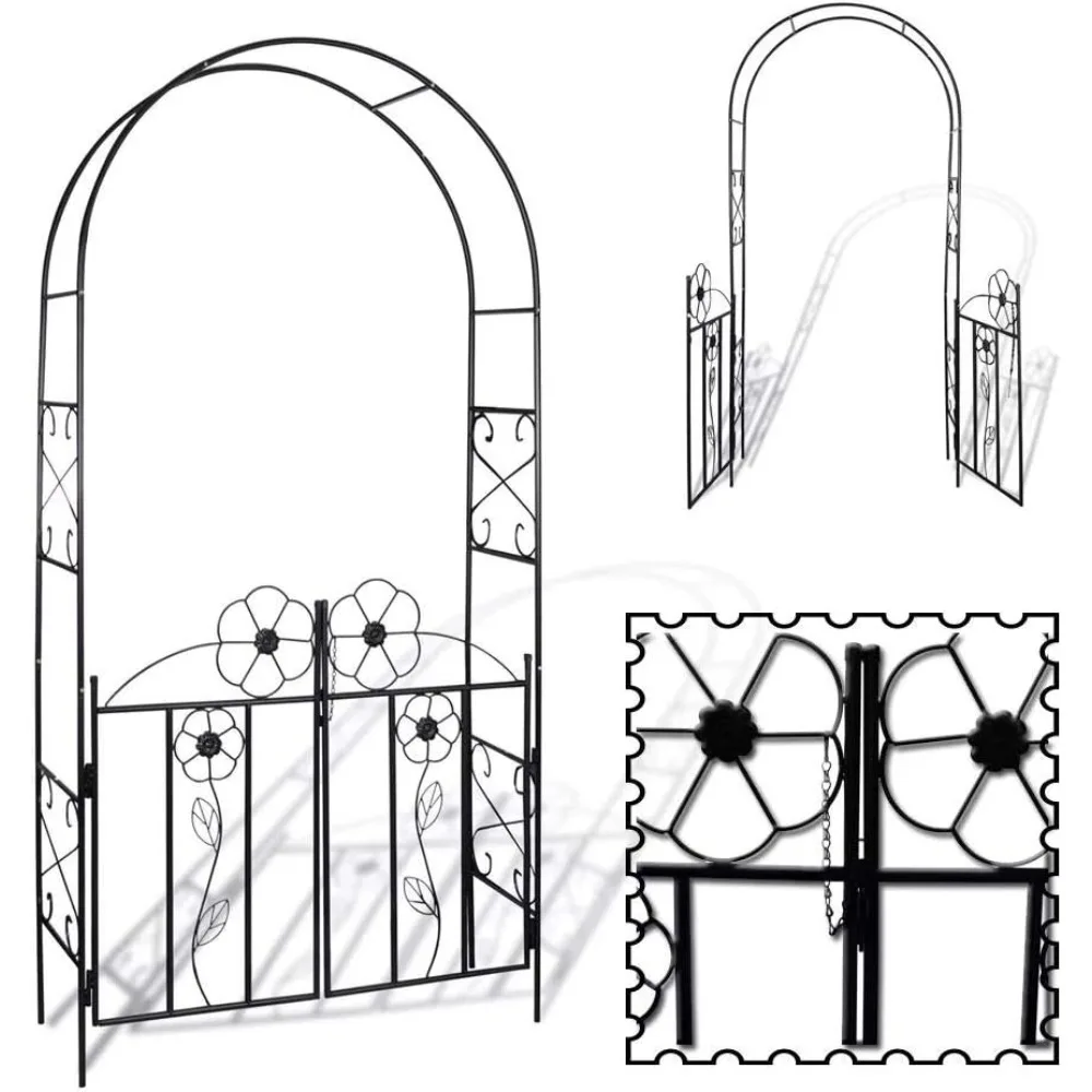 Łuk ogrodowy / brama Trzpień do drzwi Krata Arbour Łuk do roślin pnących na trawnik Patio przydomowego, wymiar 45,3 l x 14,6 szer. x 90,6 godz.