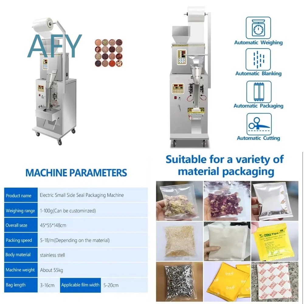 Automatic Potato Chips Biscuit Packaging Machine for Food Snack Bag Sealing 10cm Width 450W 22 Bags per Minute Industrial
