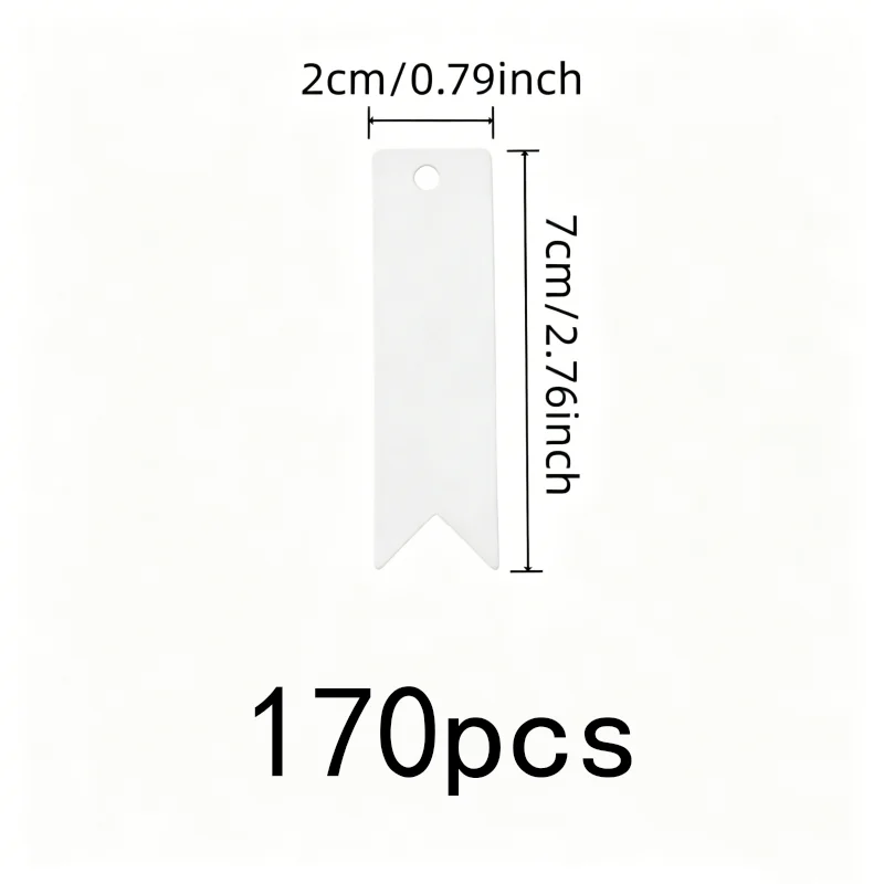 170 pcs White Paper Labels, Easy to Write On for Wedding Favor Labels, Pre-Punched Hanging Hole great for Party Valentines