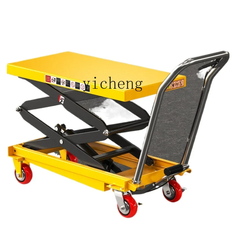 ZC Manual Hydraulic Lifting Flat Wagon Small Household Lift Mobile Trolley