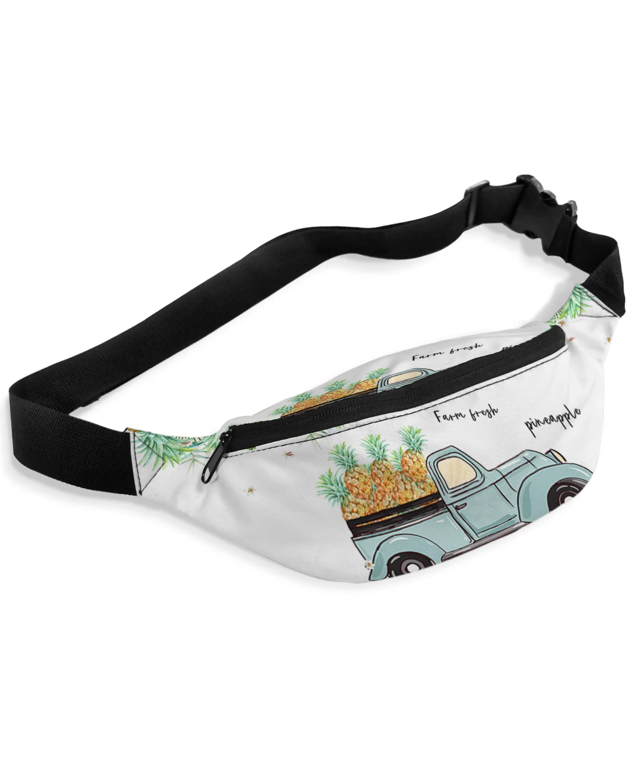 Pineapple Truck Tropical Plant Men Women Waist Bag Fanny Pack Purse Large Phone Belt Bag Wallet Pouch Waterproof Banana Hip Bags