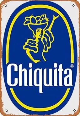 Animación clásica, juego de televisión y cine, Chiquita Banana, logotipo de la marca, comida, delicioso y divertido, decoración artística de pared, letrero de Metal de 8x12 pulgadas