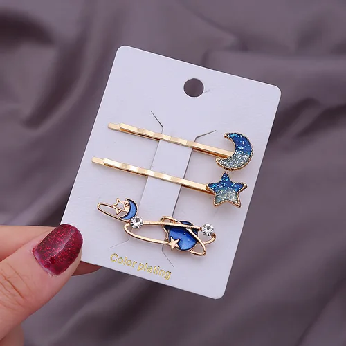 Imagen 2 del producto Horquillas Celestial Kawaii, pinzas para el cabello japonesas de estrella, Luna y gato, pasadores con flequillo lateral, pinzas para el cabello para niñas, conjunto de regalo, accesorios para el cabello