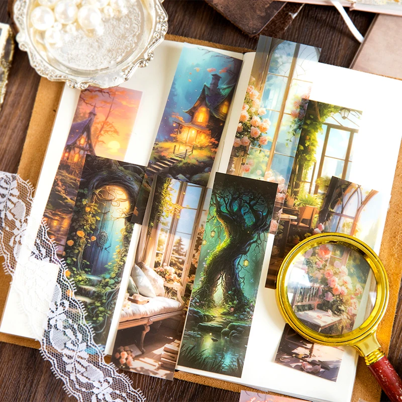 Yoofun 8pcs/lot Vintage Lost Dreams Creative Scrapbooking Journal DIY Decor Bookmarks Stationery Student Office Supplies