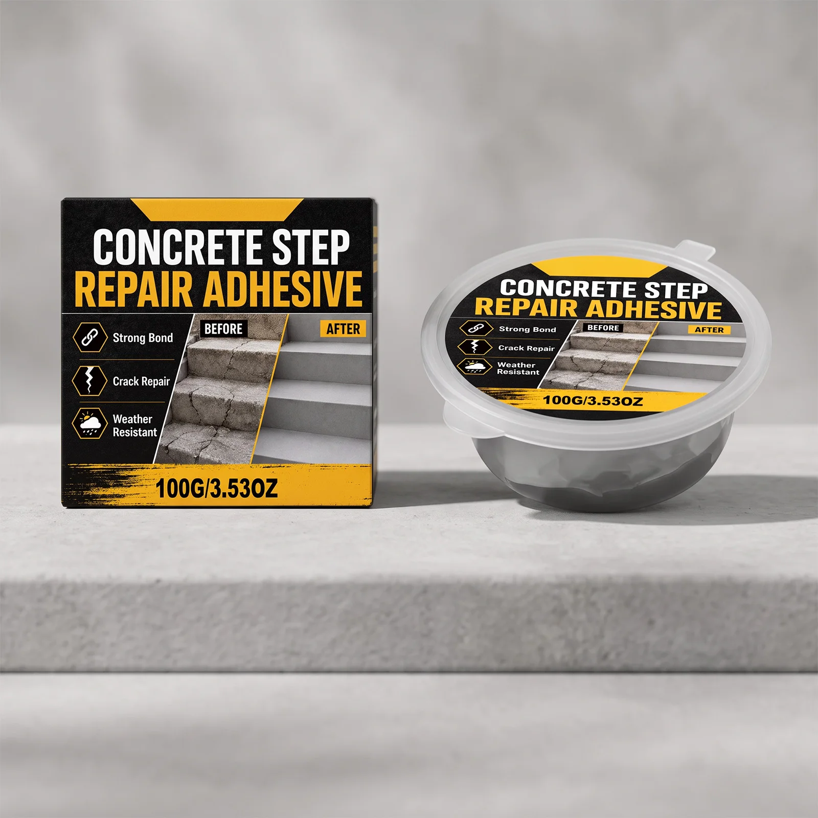 Concrete Repair for Driveways AB Epoxy Adhesive Waterproof Crack Filler Heavy Duty for Stairs Walkways DIY
