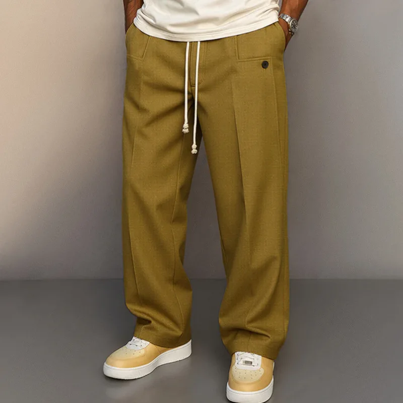 

Loose Straight Leg Pants Men's Casual Autumn Winter New Sle Comfortable Fit Polyester Fiber Cleanfit Sle Neutral Color