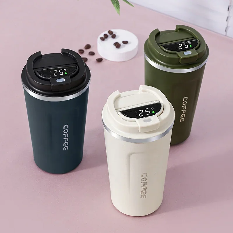 Smart temperature control travel coffee mug stainless steel coffee thermos cup travel mug with smart lcd touch screen