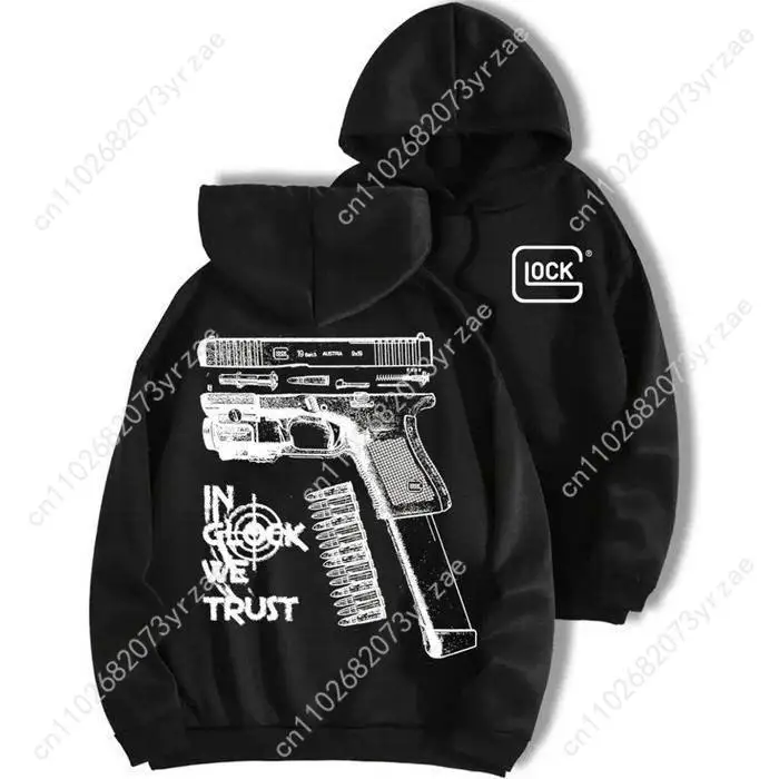 

Retro Wash Hoodie In Glock We Trust Super Soft Sweatshirt Men Women Pullover Fashion Comfortable Hoodies Breathable Vintage Tops