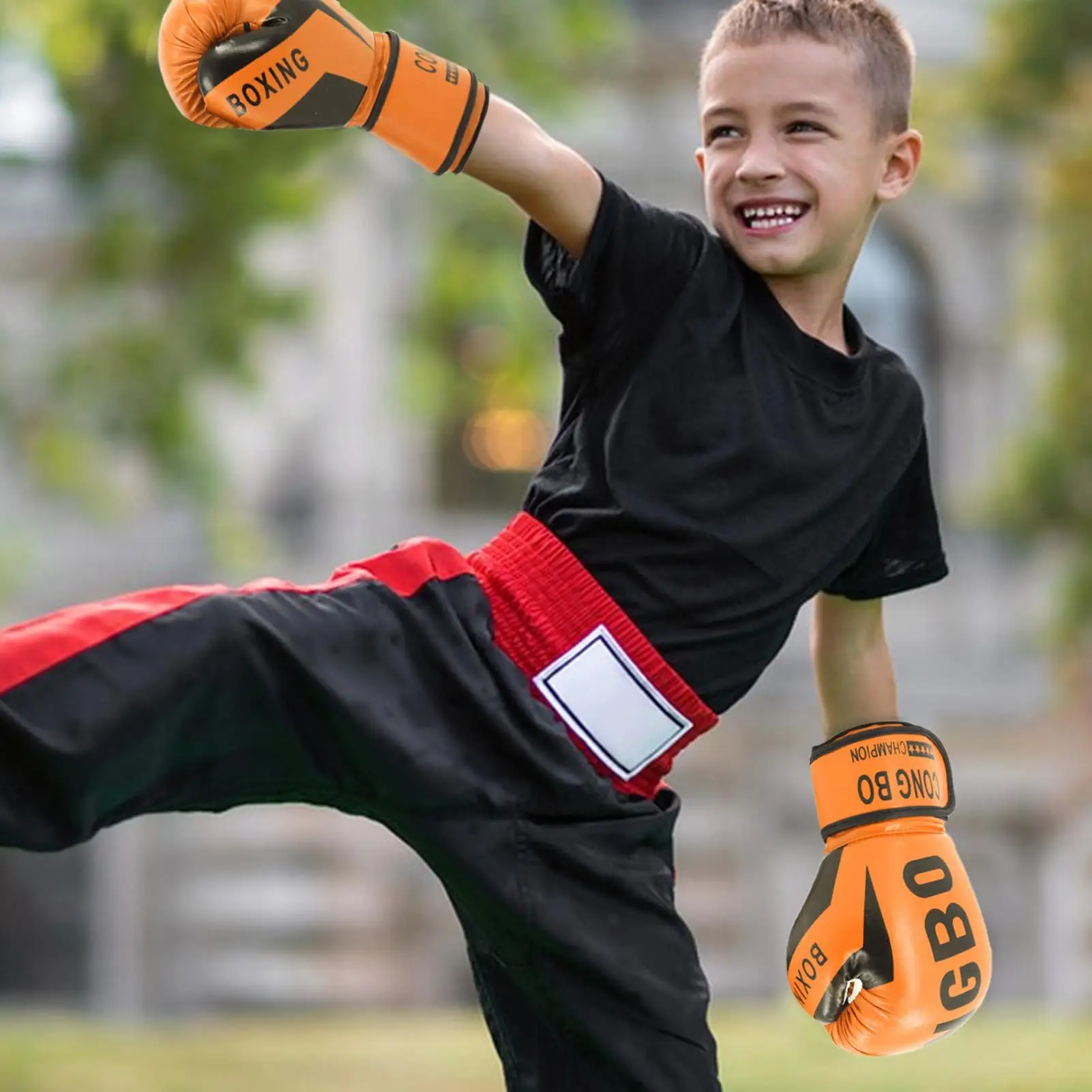 

1 Pair Punching Training Workout Fight Exercise Mitts Kids Leather Boxing Gloves Breathable Muay Thai Punching Karate Training
