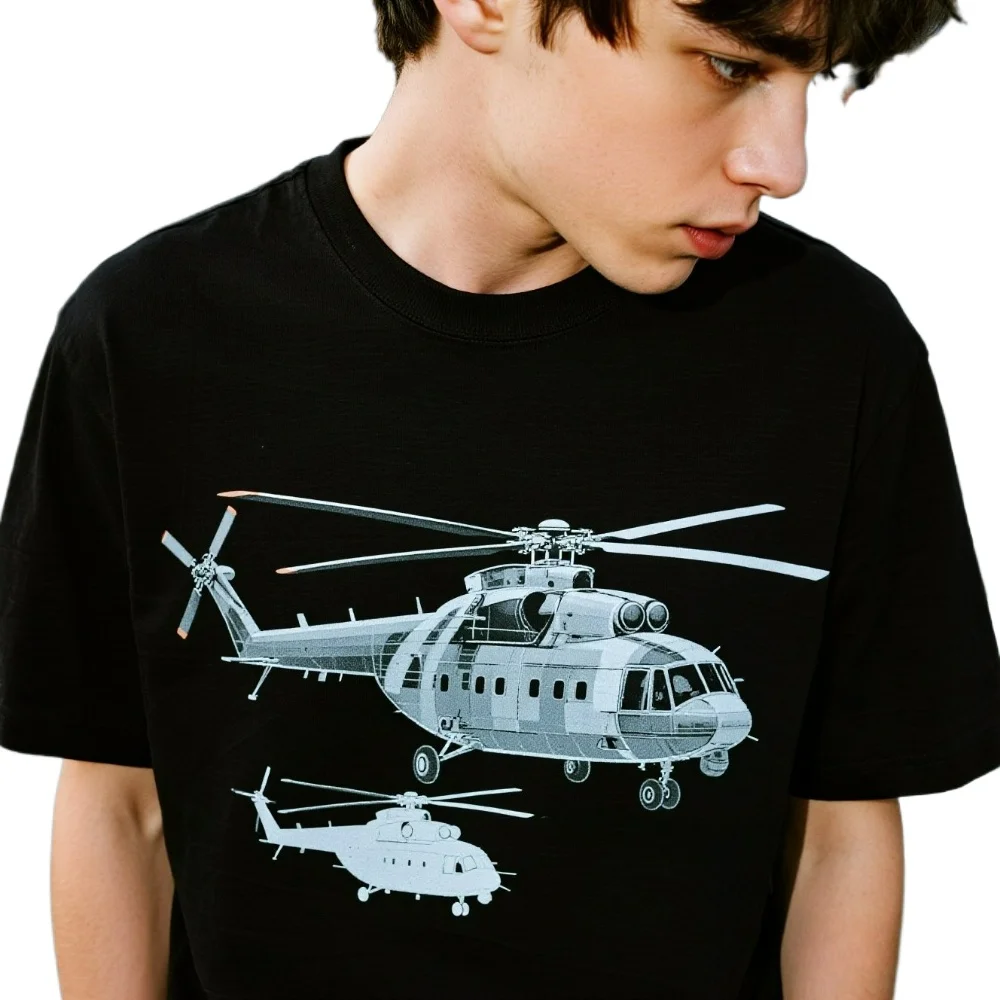 Russia Kamov Ka-50 Black Shark Attack Helicopter T-Shirt 100% Cotton O-Neck Summer Short Sleeve Casual Mens T-shirt Size S-3XL