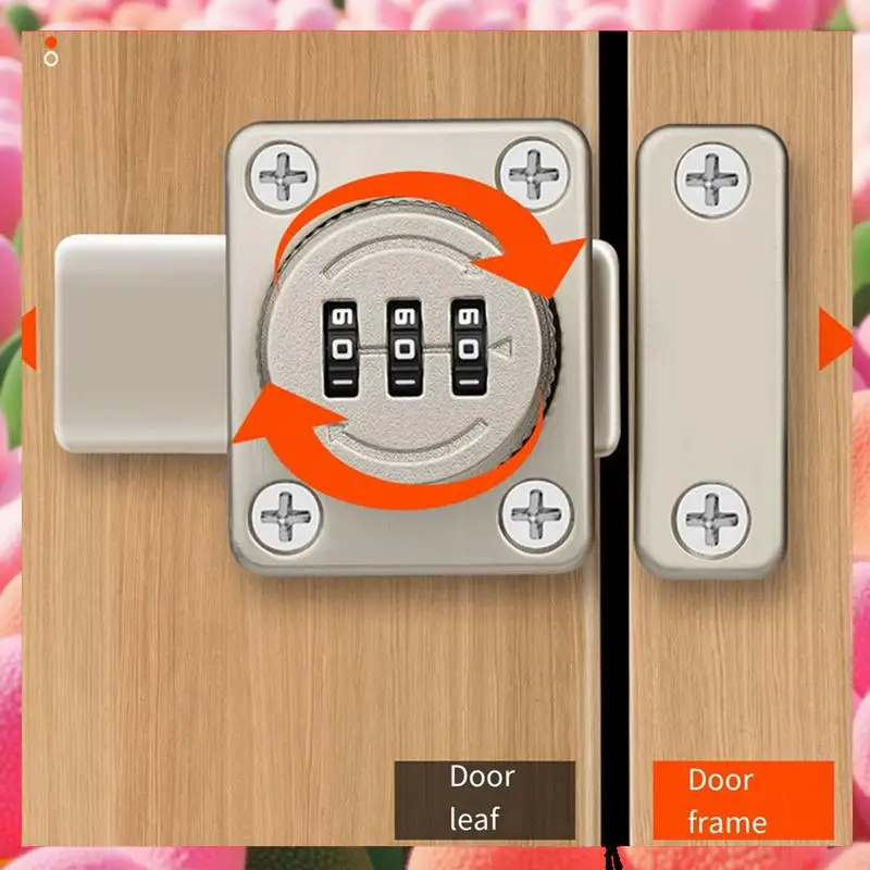 

2Pcs No Punchingcombination Lock Latch Bolt Latch Door Hitch Sliding Door Lock Open Door Lock Room Door Ecurity, Easy To Use-ABJ