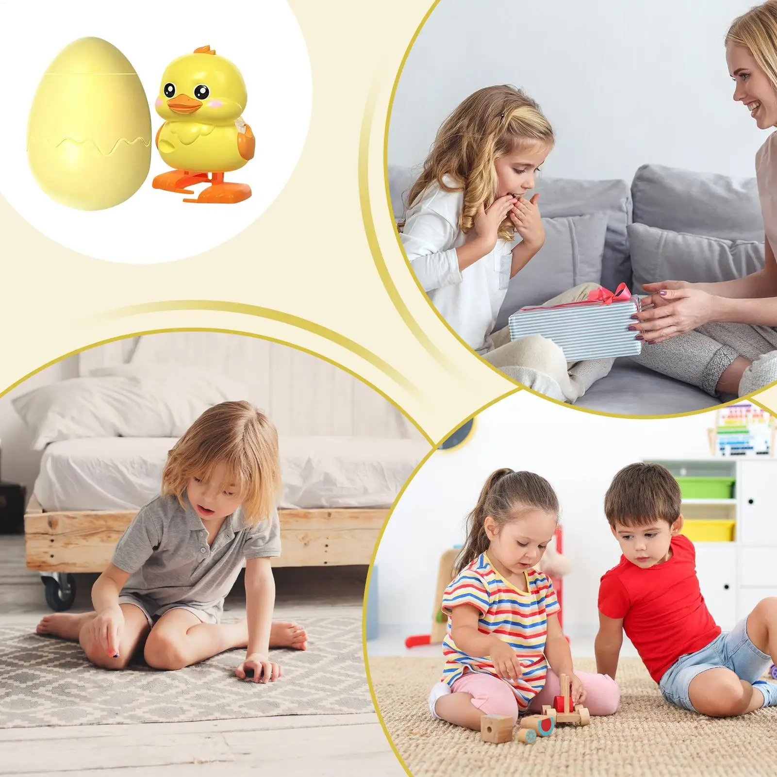 لعبة هزازة على شكل بيضة لطيفة على شكل حيوانات على شكل عقارب الساعة للمنزل وأعياد الميلاد ومكتب المدرسة للأطفال والأولاد المتحمسين والفتيات والأصدقاء #4